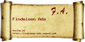 Findeisen Ada névjegykártya
